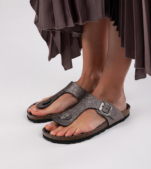 Women's silver bio sandals