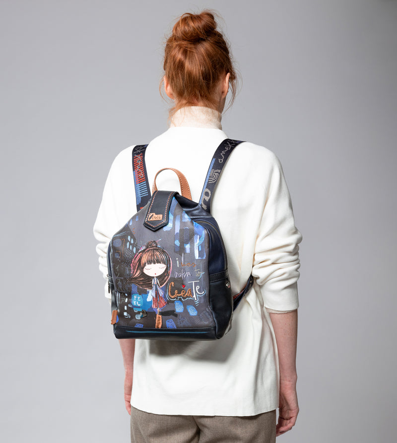 Contemporary flexible medium sized backpack