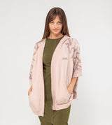 Beige poncho-style jacket