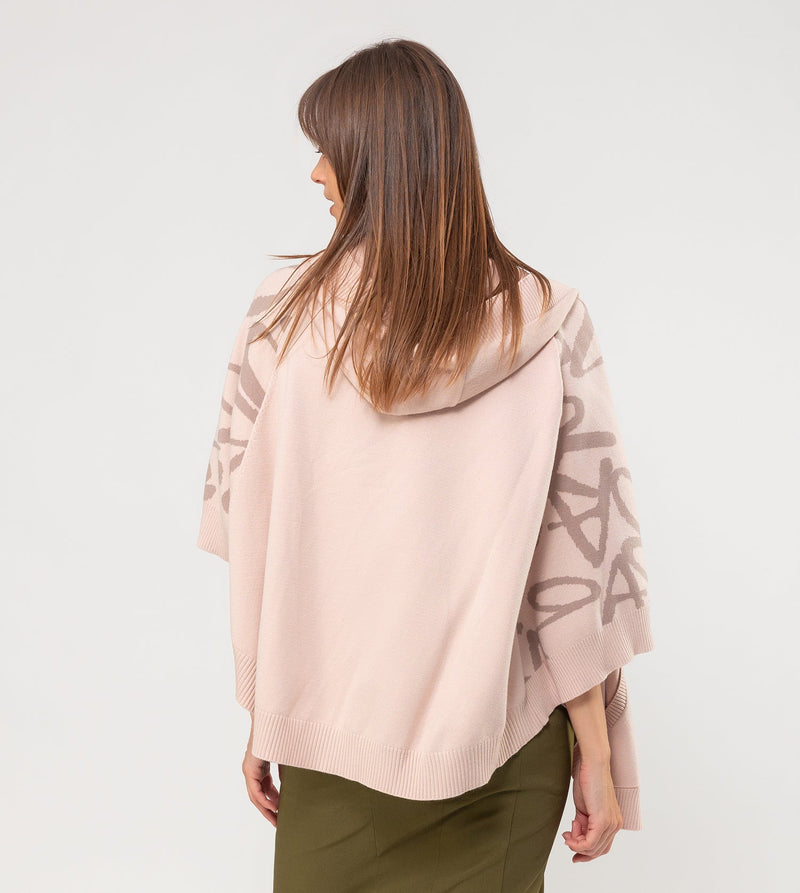 Beige poncho-style jacket