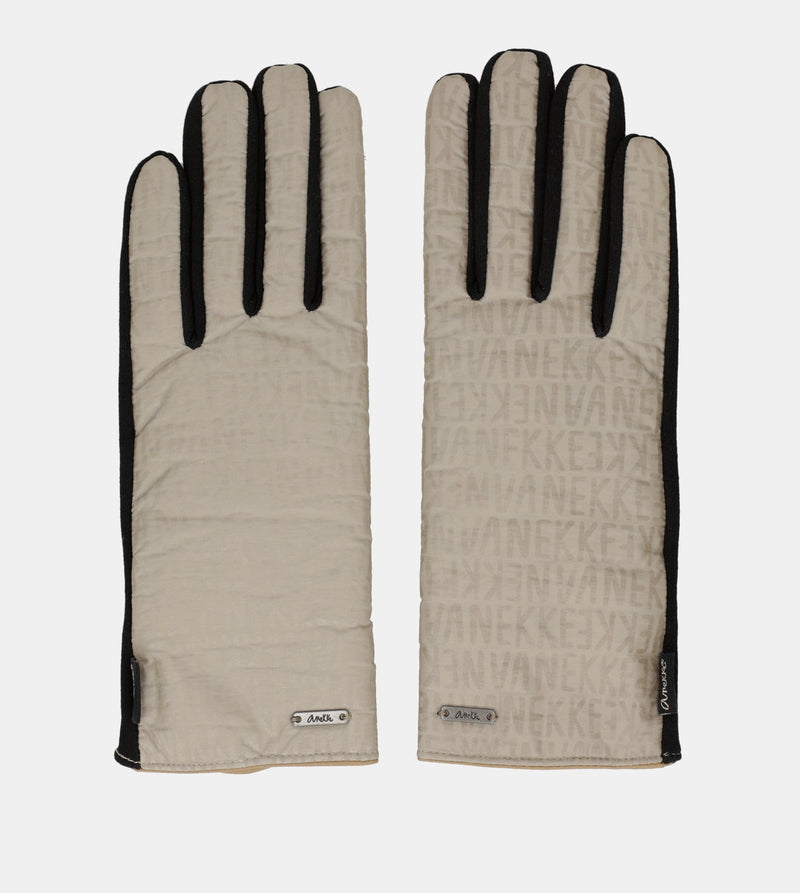 Black and beige Contemporary gloves