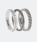 Authenticity silver plated ring set