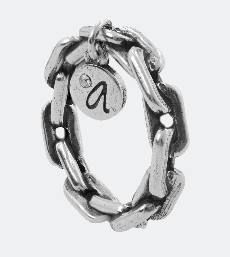 ring with silver plated medal