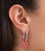 Silver plated carabiner earrings