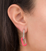 Silver plated carabiner earrings