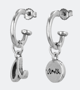 Silver plated logo hoop earrings