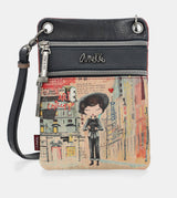 City Art mini crossbody bag with two compartments