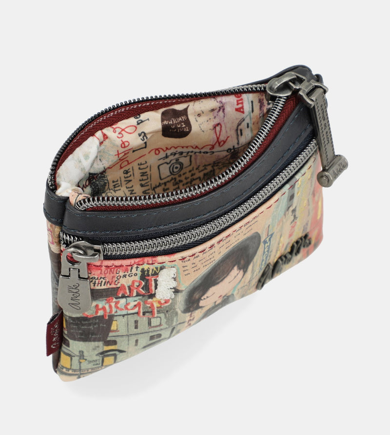 City Art purse with two zip closures