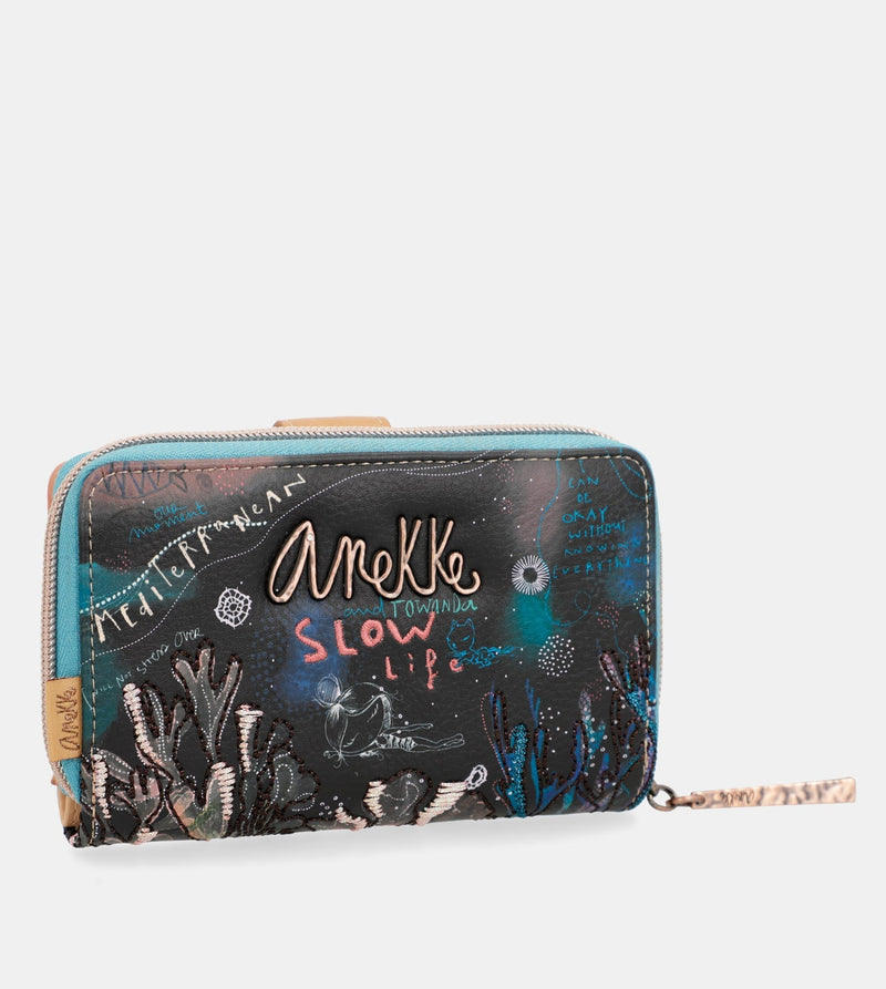 Coral black coin purse wallet