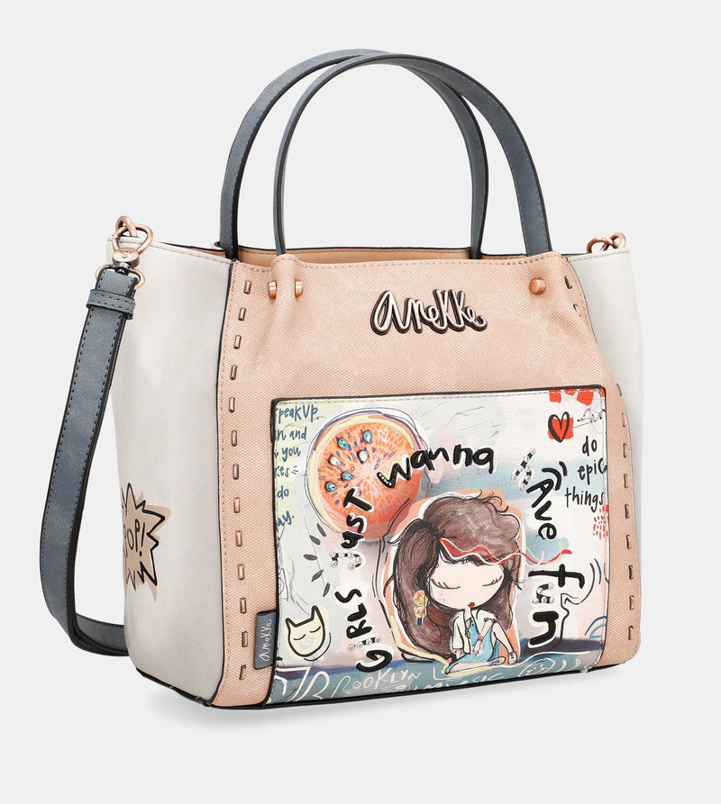 Fun & Music Shopping messenger bag with shoulder strap