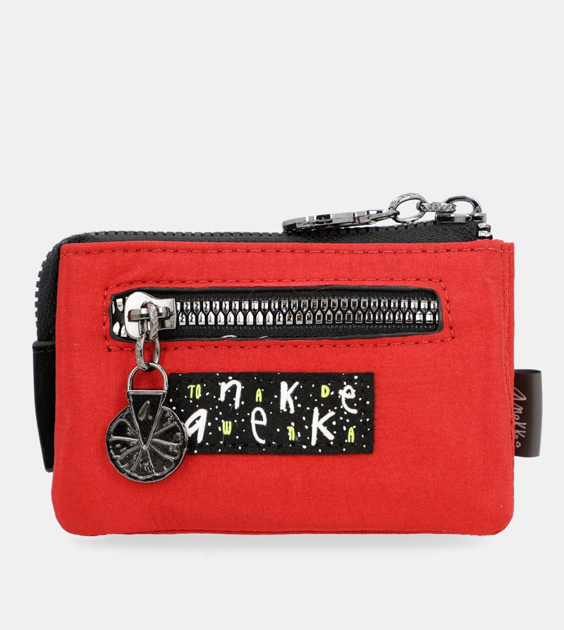 Nature Colors red triple compartment wallet