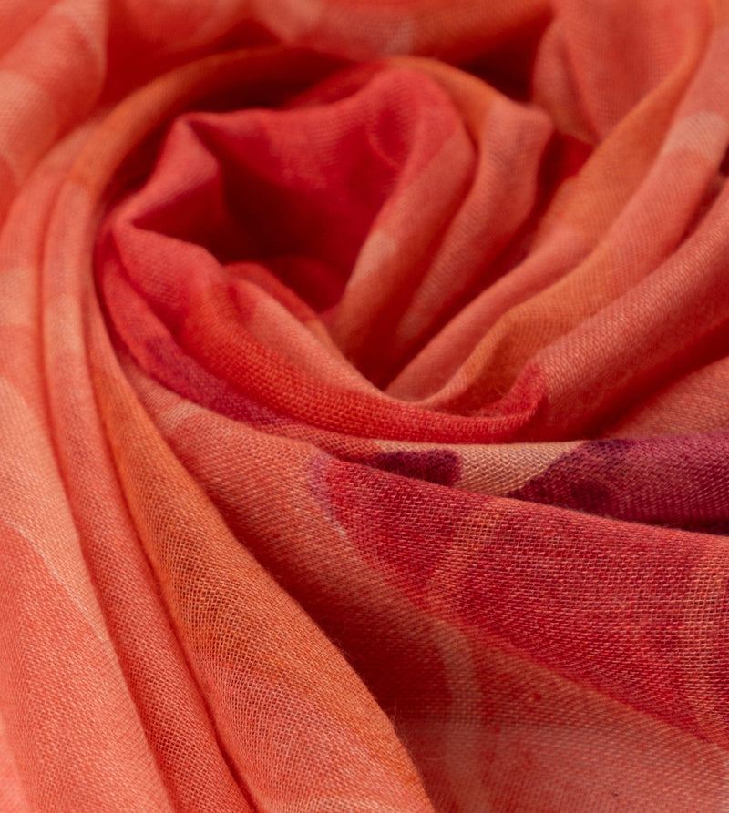 Amazonia nature print reddish scarf