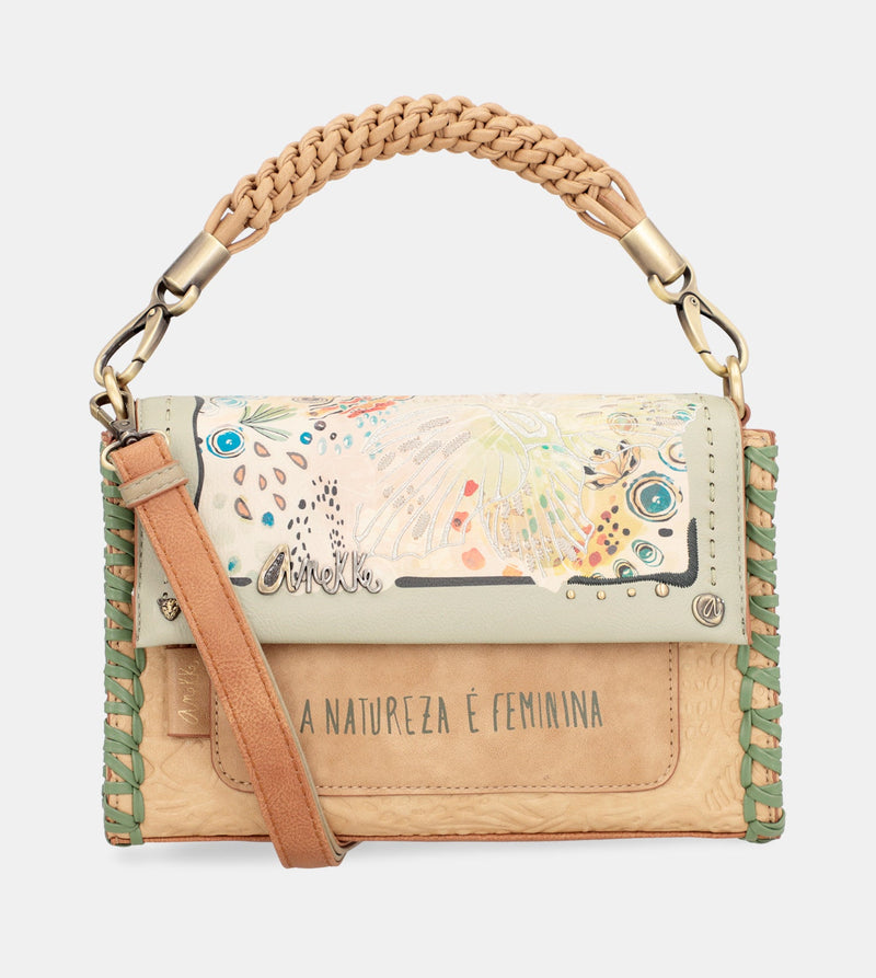 Butterfly flap crossbody bag with shoulder strap