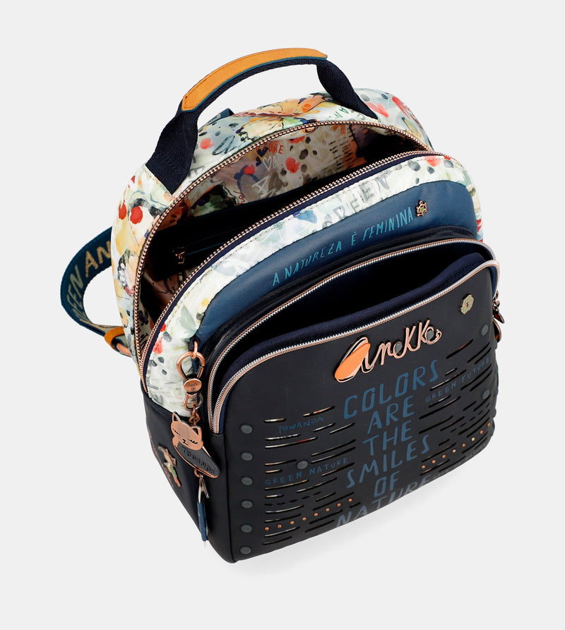 Nature Pachamama navy blue backpack for walking