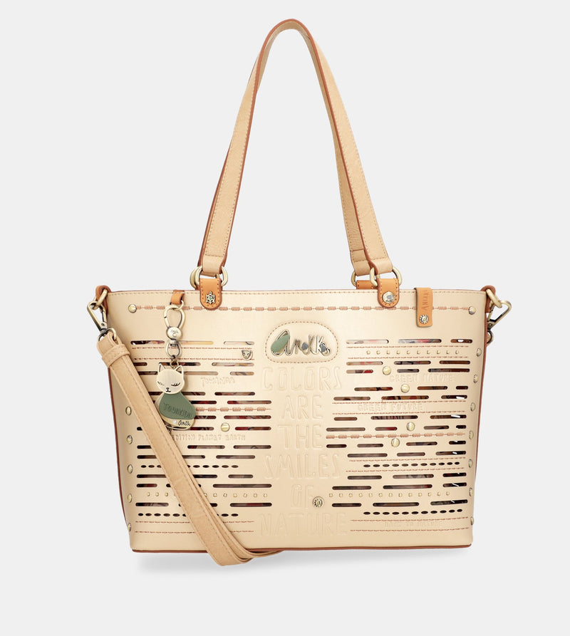 Nature Pachamama large golden tote bag