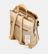 Nature Pachamama golden backpack with 3 compartments