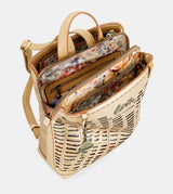 Nature Pachamama golden backpack with 3 compartments
