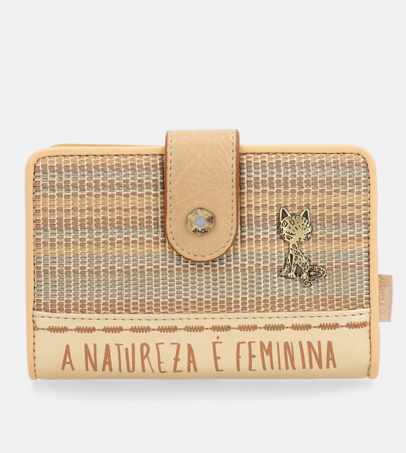 Nature Pachamama gold medium RFID wallet