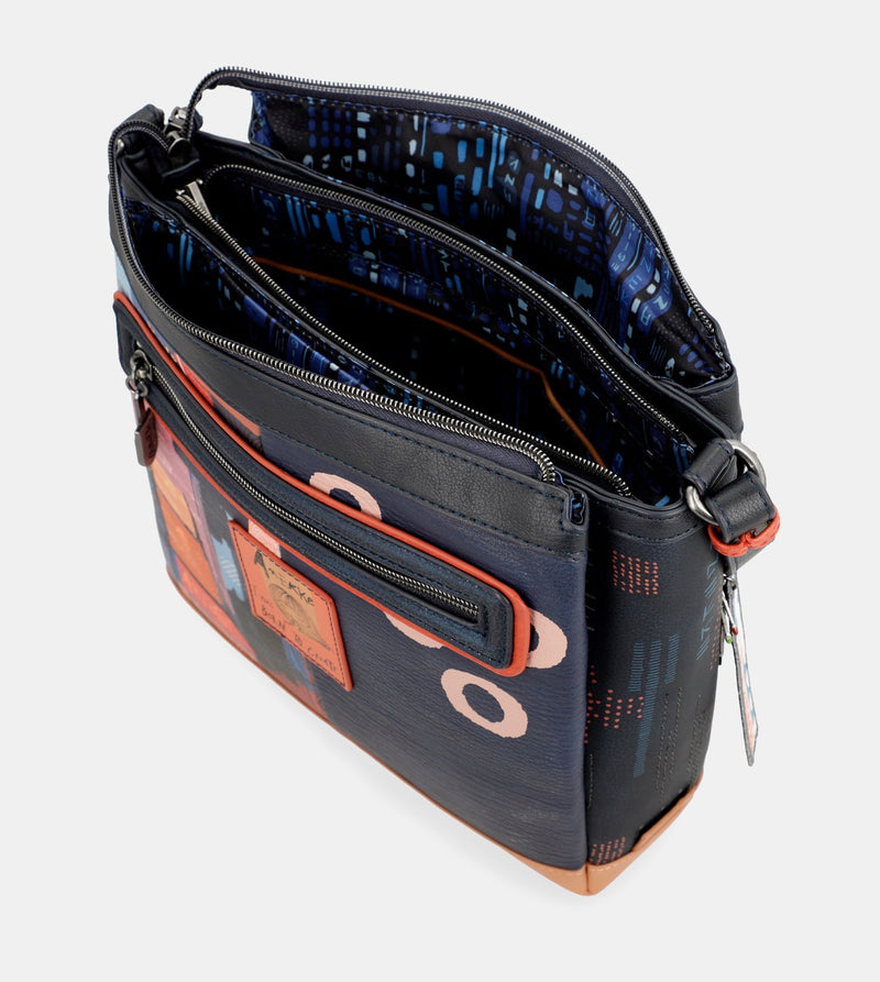Contemporary Rectangular 3 compartment shoulder bag Contemporary