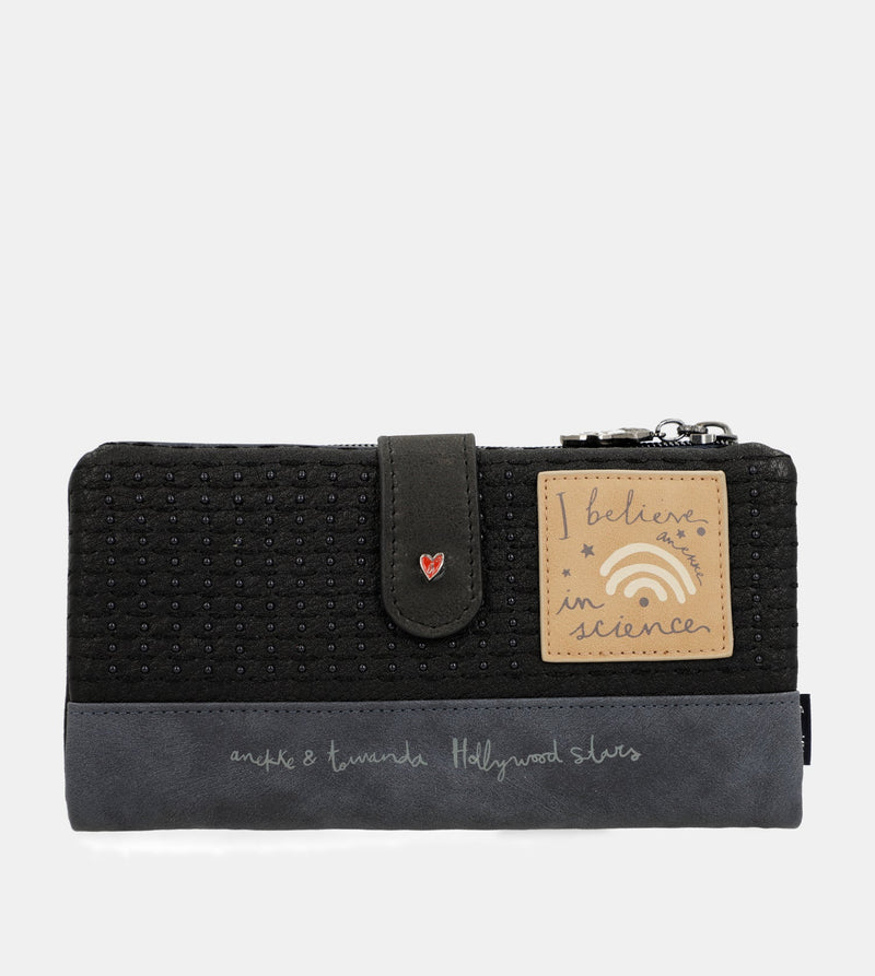 Studio navy blue flexible large RFID wallet