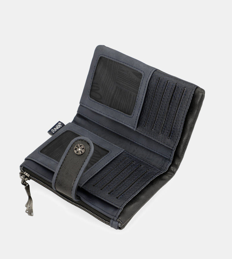Studio navy blue flexible medium RFID wallet
