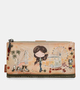 Peace & Love camel large RFID wallet
