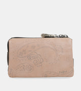 Peace & Love pink 3-compartment coin purse