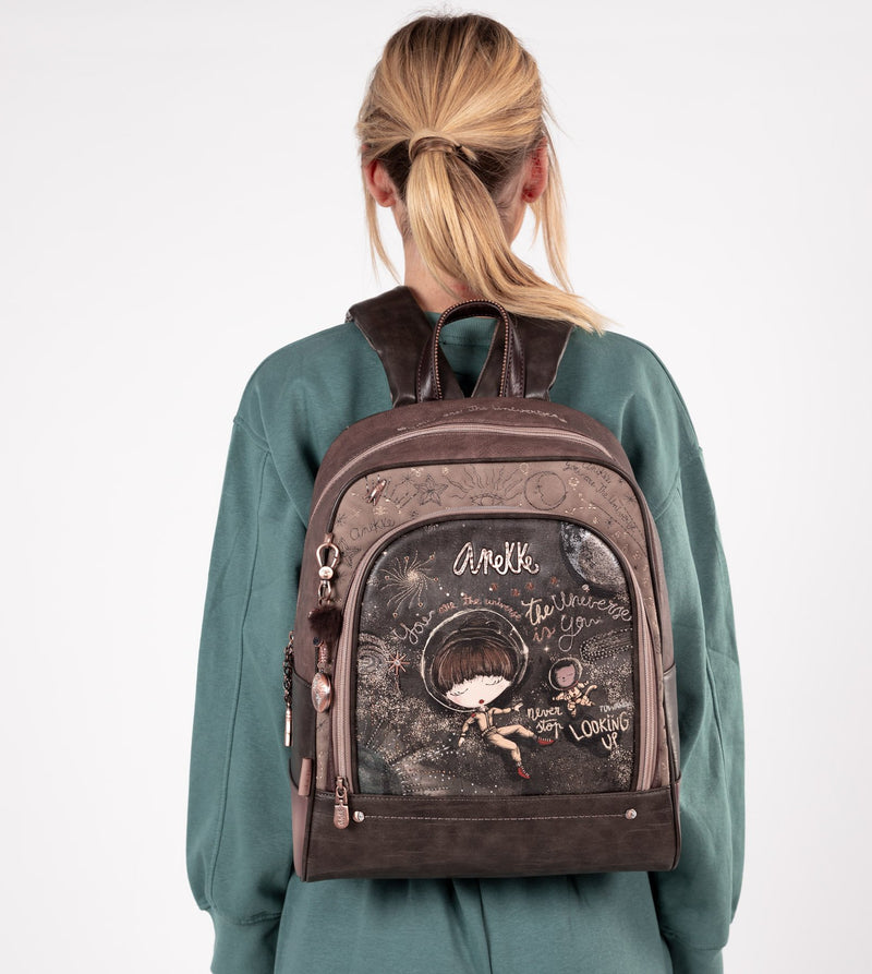 Pretty universe school backpack with a printed design