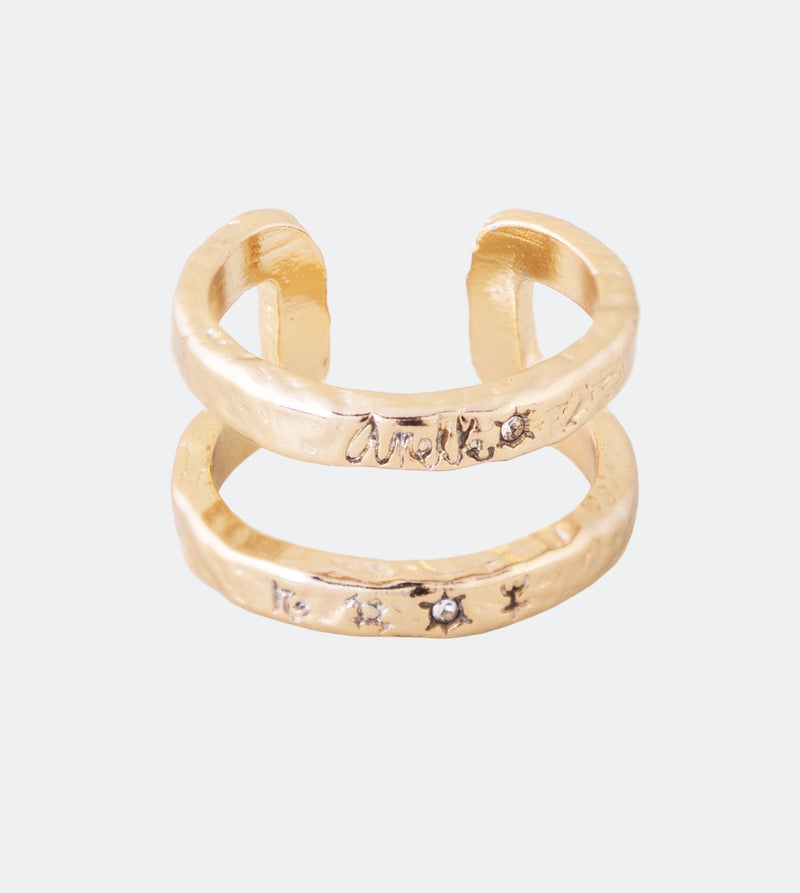 Golden double band Constellation ring