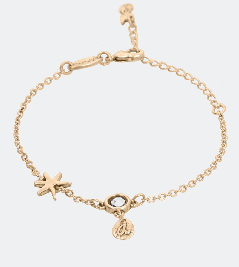 Star bracelet with golden charms