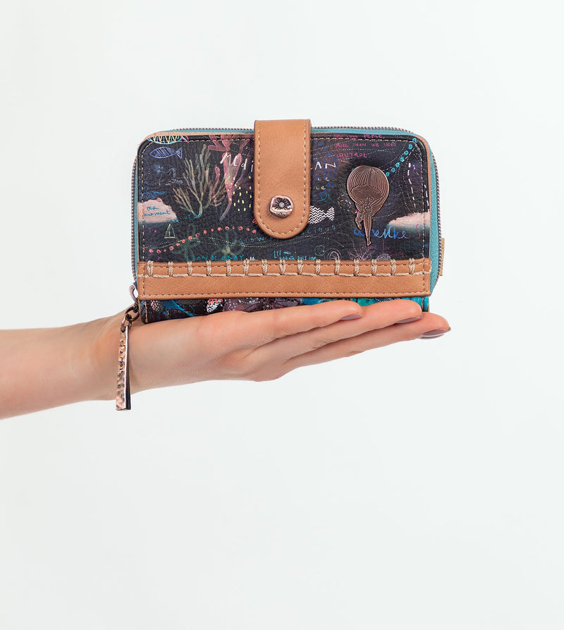 Coral black coin purse wallet